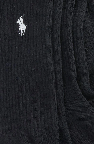 Polo Ralph Lauren Signature Embroidered Crew Socks, Pack Of Six In Black