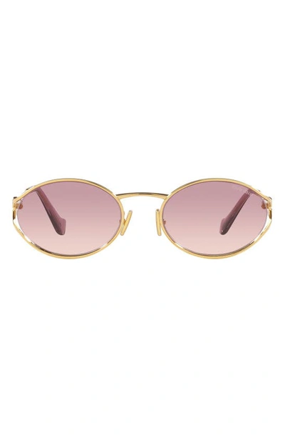 Shop Miu Miu 54mm Gradient Oval Sunglasses In Gold
