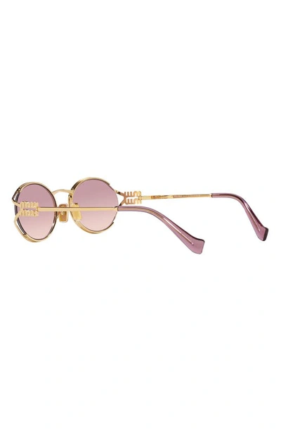 Shop Miu Miu 54mm Gradient Oval Sunglasses In Gold