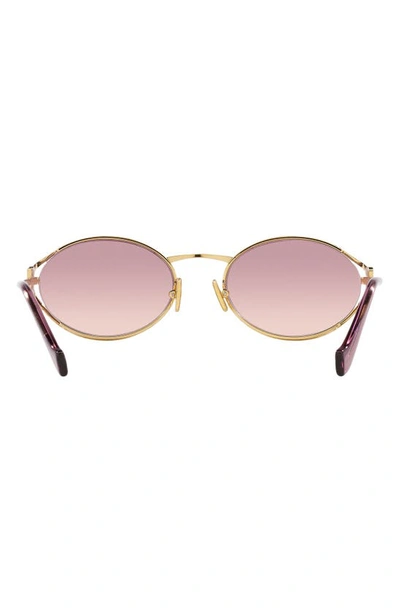 Shop Miu Miu 54mm Gradient Oval Sunglasses In Gold