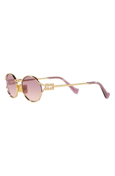 Shop Miu Miu 54mm Gradient Oval Sunglasses In Gold