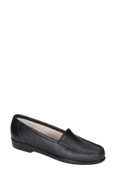 Shop Sas Simplify Nubuck Leather Loafer In Black