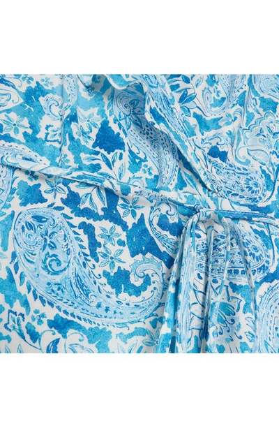 Shop River Island Senorita Print High-low Wrap Maxi Dress In Blue