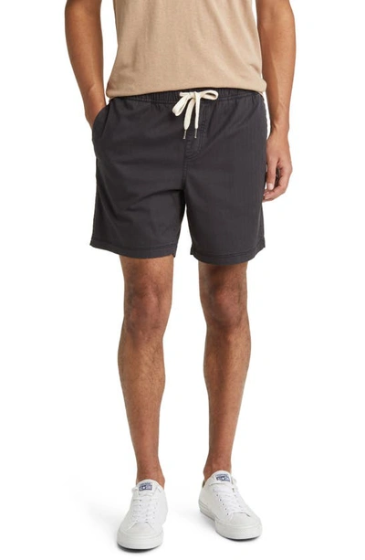 Shop Rails Cruz Stretch Cotton Drawstring Shorts In Washed Black