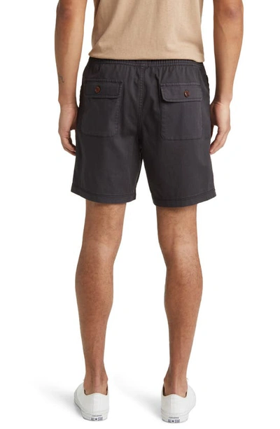 Shop Rails Cruz Stretch Cotton Drawstring Shorts In Washed Black