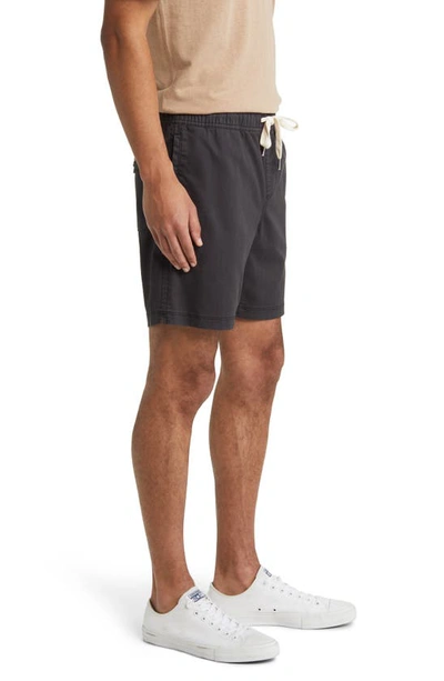 Shop Rails Cruz Stretch Cotton Drawstring Shorts In Washed Black