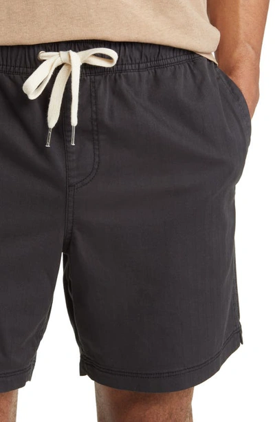 Shop Rails Cruz Stretch Cotton Drawstring Shorts In Washed Black