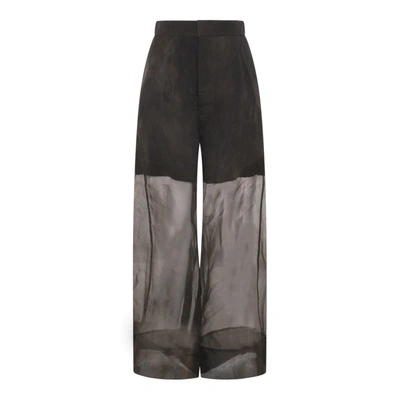 Shop Uma Wang Trousers In Dark Grey/black