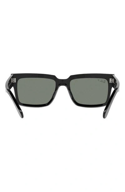 Shop Ray Ban Inverness 54mm Polarized Pillow Sunglasses In Black / Polarized Green