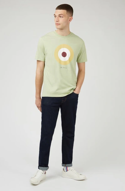 Ben Sherman Signature Target Organic Cotton Graphic Tee In Green