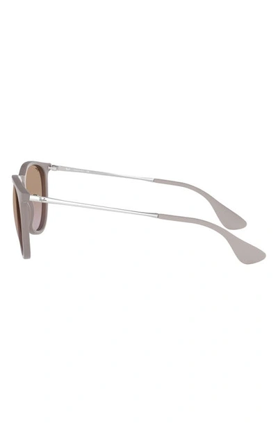 Shop Ray Ban Erika 54mm Gradient Round Sunglasses In Dark Rubber Sand/brown Grad
