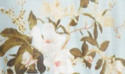 Shop Erdem Yesenia Floral Print Tiered Cotton & Silk Voile Sundress In Magnolia Garden Mint