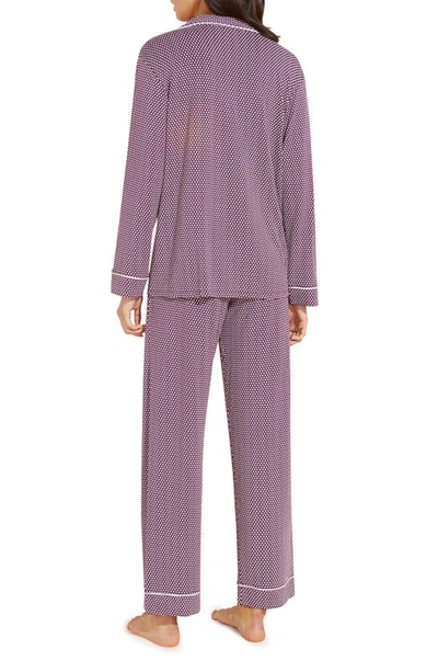 Shop Eberjey Gisele Print Jersey Knit Pajamas In Dark Plum/ivory