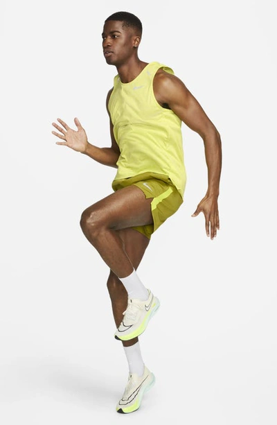 Shop Nike Dri-fit 365 Running Tank In Bright Cactus/ Heather