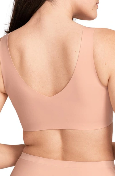 Shop Honeylove V-neck Bra In Rose Tan