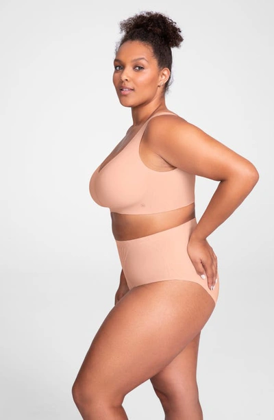 Shop Honeylove V-neck Bra In Rose Tan