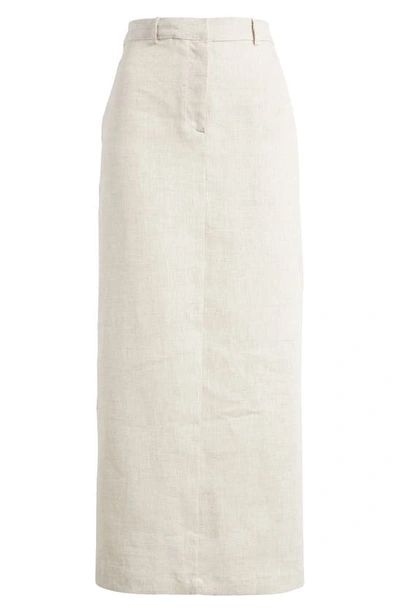 Shop Reformation Gia Linen Midi Skirt In Oatmeal