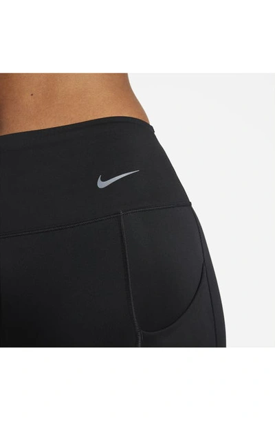 Shop Nike Go Dri-fit Pocket 7/8 Leggings In Black/ Black