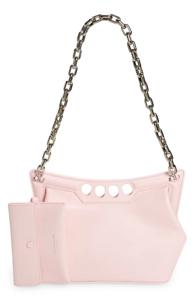 Shop Alexander Mcqueen The Small Peak Leather Shoulder Bag In 5723 New Pink