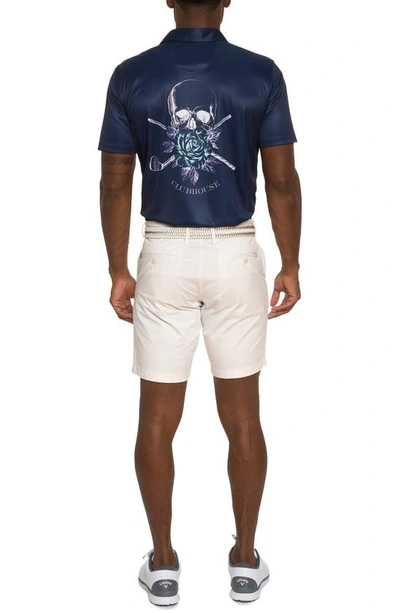 Robert Graham Men's Blade Iron Skull Motif Polo Shirt In Navy