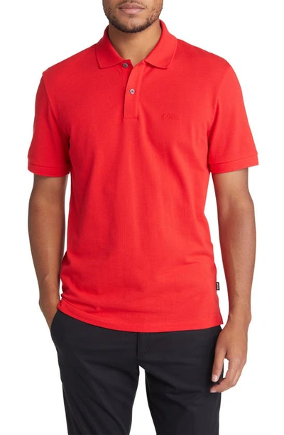 Hugo Boss Boss Regular Fit Polo Shirt In Pima Cotton Piqu -red Men\'s Polo  Shirts In Medium Red | ModeSens | 
