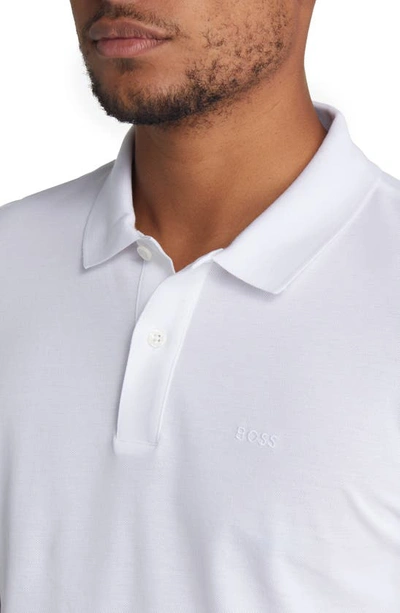 Shop Hugo Boss Pallas Cotton Polo In White