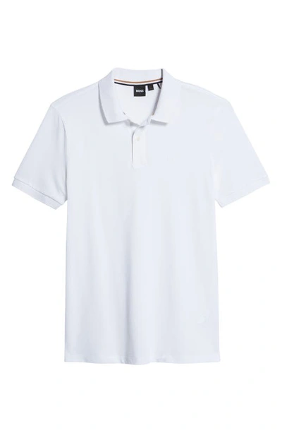 Shop Hugo Boss Pallas Cotton Polo In White