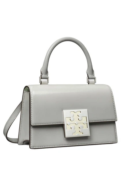 Shop Tory Burch Bon Bon Spazzolato Mini Top-handle Bag In Misty Cloud