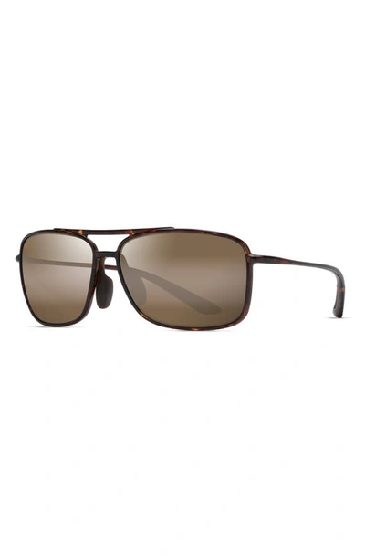 Shop Maui Jim Kaupo Gap 61mm Polarizedplus2® Aviator Sunglasses In Tortoise