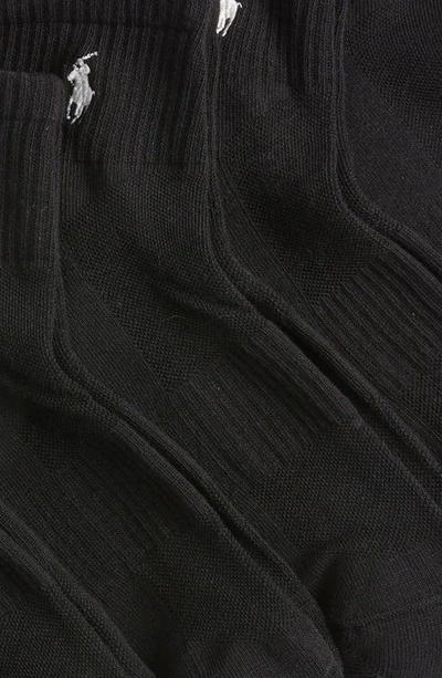Shop Polo Ralph Lauren 6-pack Quarter Crew Socks In Black