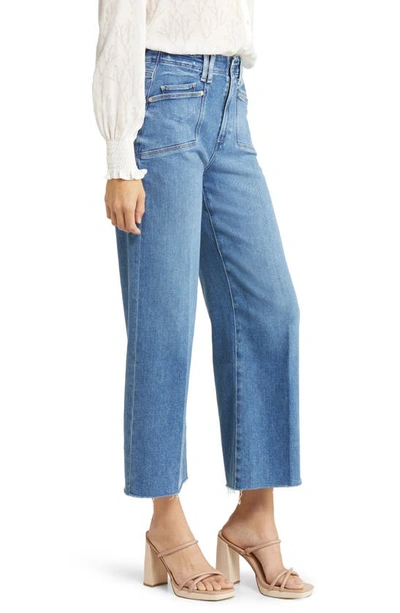 Paige Anessa High Waist Wide Leg Jeans In Sunnie Distressed