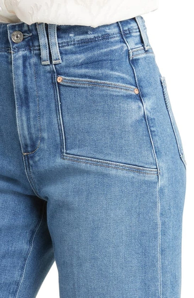 Paige Anessa High Waist Wide Leg Jeans In Sunnie Distressed