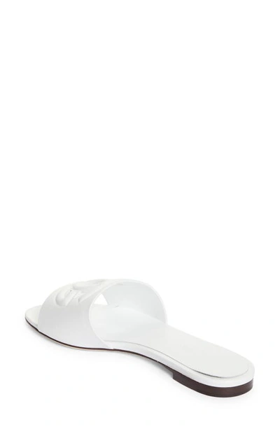 Shop Dolce & Gabbana Bianca Interlock Slide Sandal In White