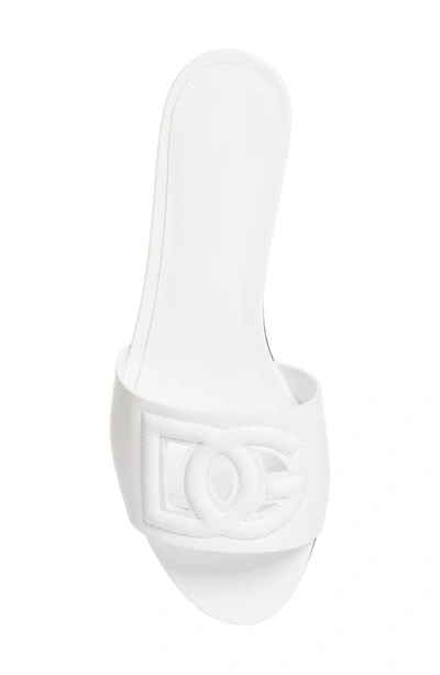 Shop Dolce & Gabbana Bianca Interlock Slide Sandal In White