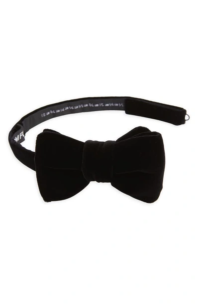 Shop Tom Ford Pre-tied Compact Velveteen Bow Tie In Black
