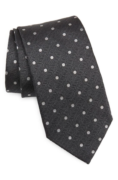 Shop Tom Ford Polka Dot Silk Tie In Grey