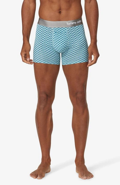 Shop Tommy John 4-inch Cool Cotton Boxer Briefs In Arctic Checkered Pinstripe