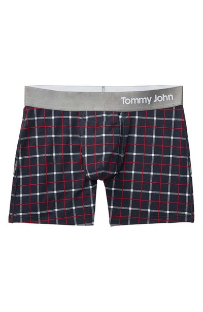 Shop Tommy John 4-inch Cool Cotton Boxer Briefs In Black Weekend Plaid