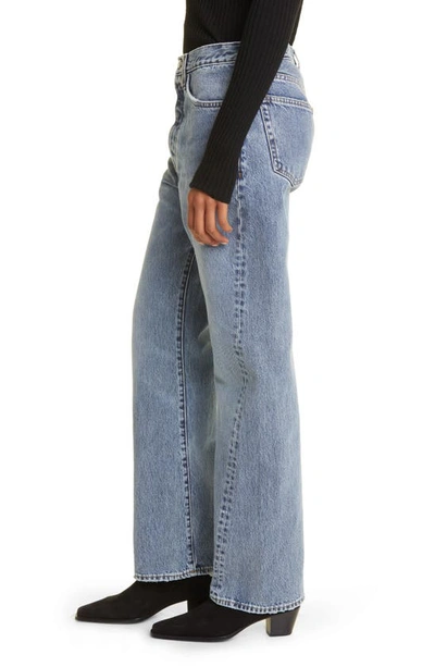 Shop Totême Twisted Seam High Waist Straight Leg Jeans In Worn Blue 485