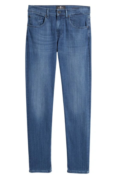 7 For All Mankind Luxe Performance Plus Slimmy Tapered Slim Fit Jeans In Mid Blue In Mid Blue