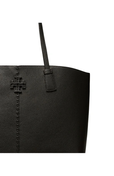 Shop Tory Burch Mcgraw Leather Tote In Black