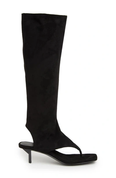 Jeffrey Campbell Confidence Knee High Sandal In Black Suede