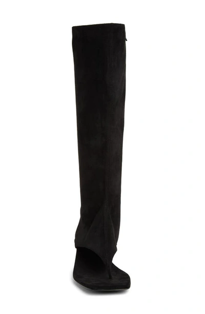 Jeffrey Campbell Confidence Knee High Sandal In Black Suede