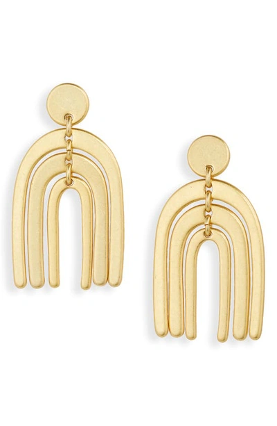 Shop Madewell Stacked Arch Statement Earrings In Vintage Gold