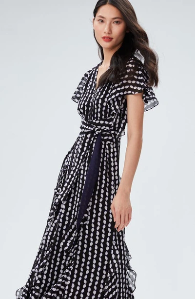 Shop Diane Von Furstenberg Bleuet Shibori Dot Dress In Shibori Dot Sm Black