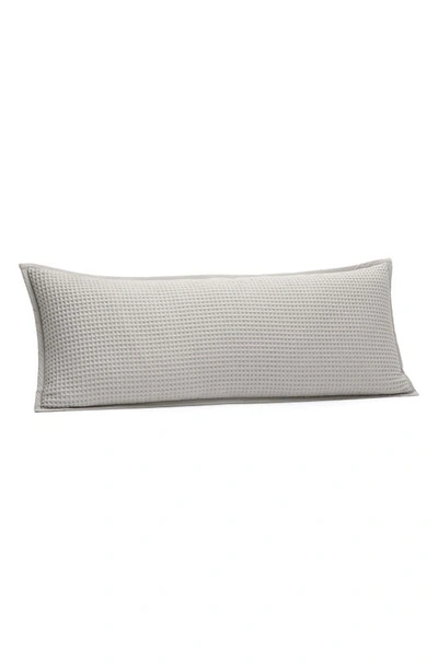 Shop Boll & Branch Organic Cotton Waffle Accent Pillow Cover In Pewter