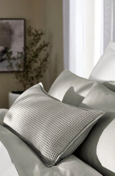 Boll & Branch Organic Cotton Waffle Accent Pillow Cover In Pewter