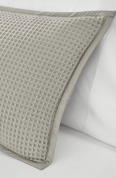 Boll & Branch Organic Cotton Waffle Accent Pillow Cover In Pewter