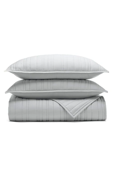 Boll & Branch Organic Signature Stripe Quilt Set In Shore