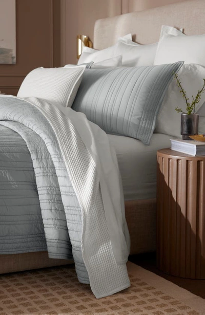 Boll & Branch Organic Signature Stripe Quilt Set In Shore